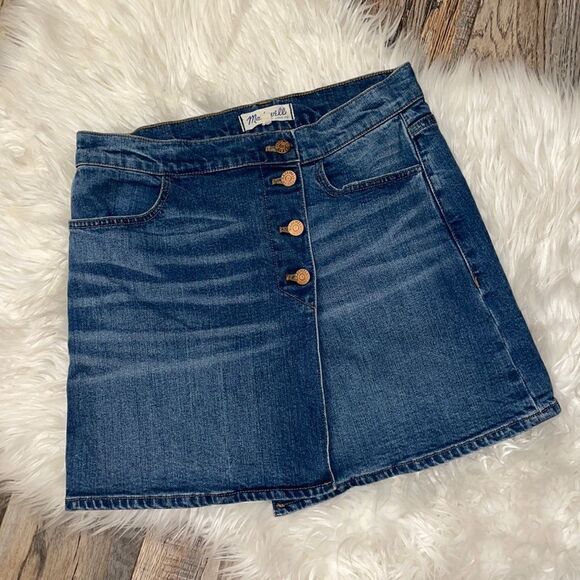 Madewell Button Front Denim Mini Skirt - Picture 1 of 6